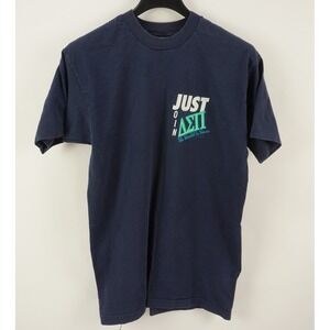 Vintage Delta Sigma Pi Business Fraternity Mens Large Blue Graphic College Shirt
